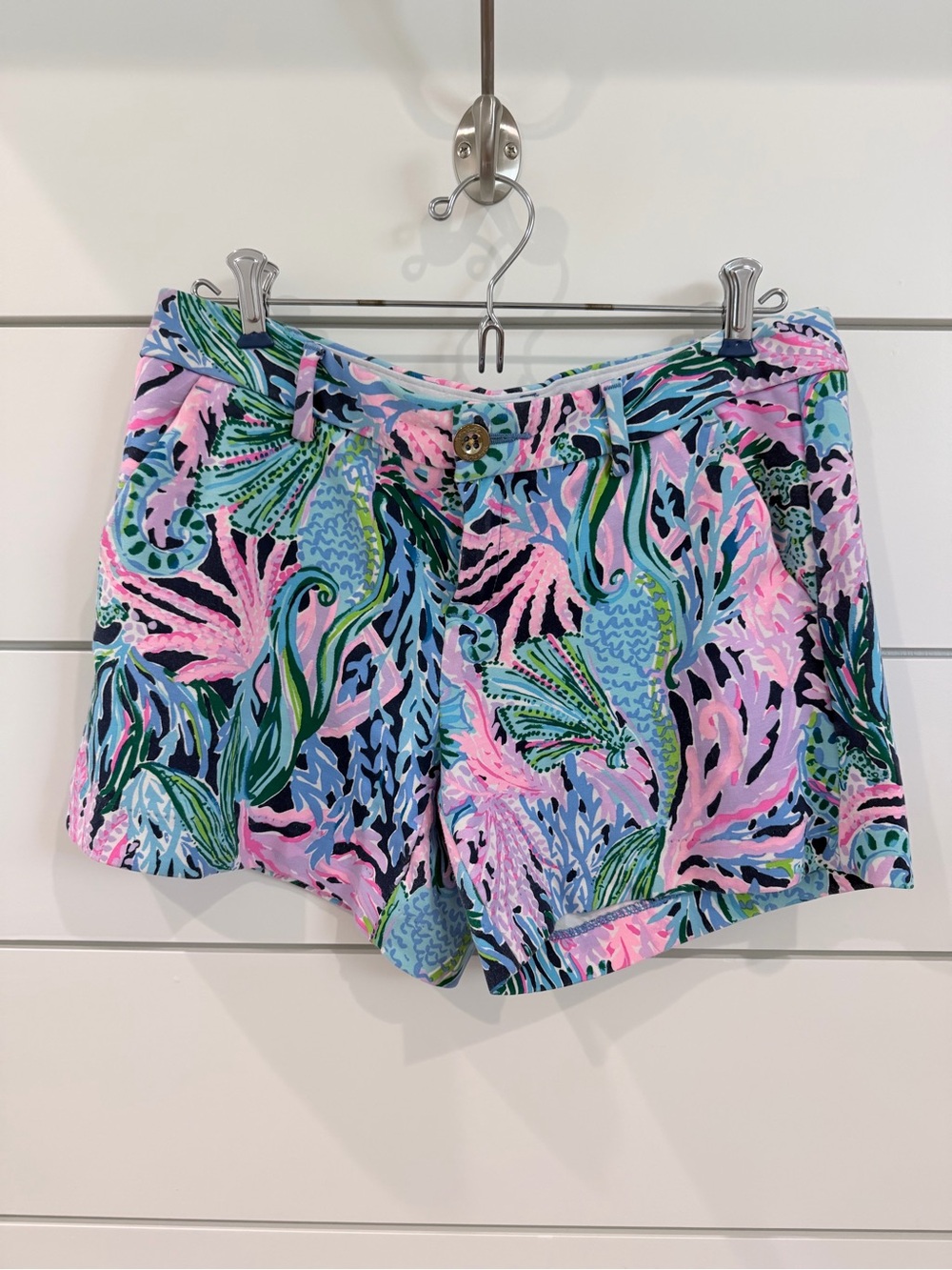 Lilly Pulitzer Coral Reef Print Shorts - Pink, Blue & Green